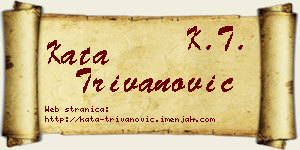 Kata Trivanović vizit kartica